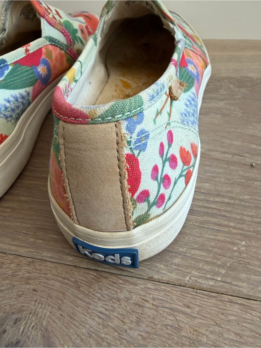 Keds rifle paper company slip on casual floral preppy - sz 8 - Picture 3 of 11